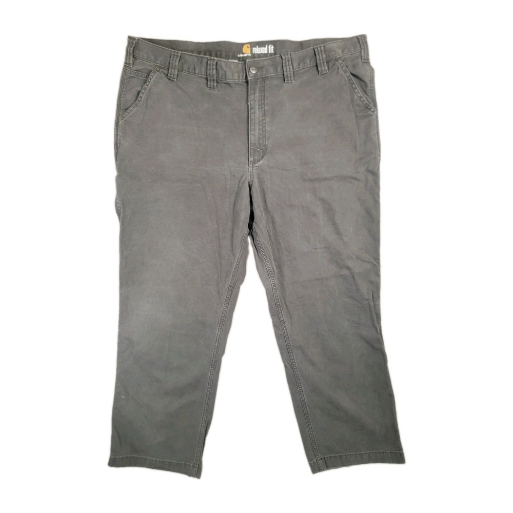 Carhartt Rugged Flex Canvas Work Pants Mens 44x30 Gray Relaxed Utility 102291